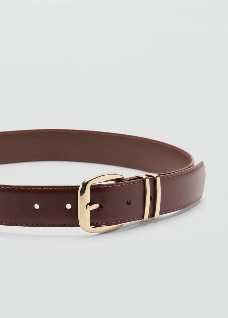 Square buckle belt — Brown
