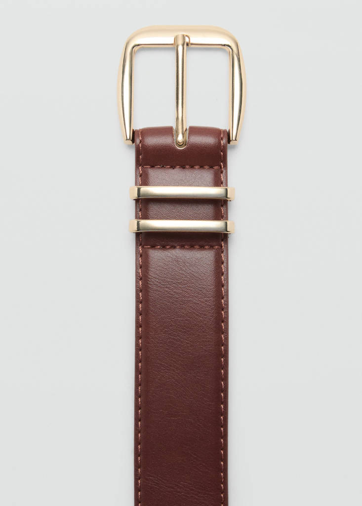 Square buckle belt — Brown