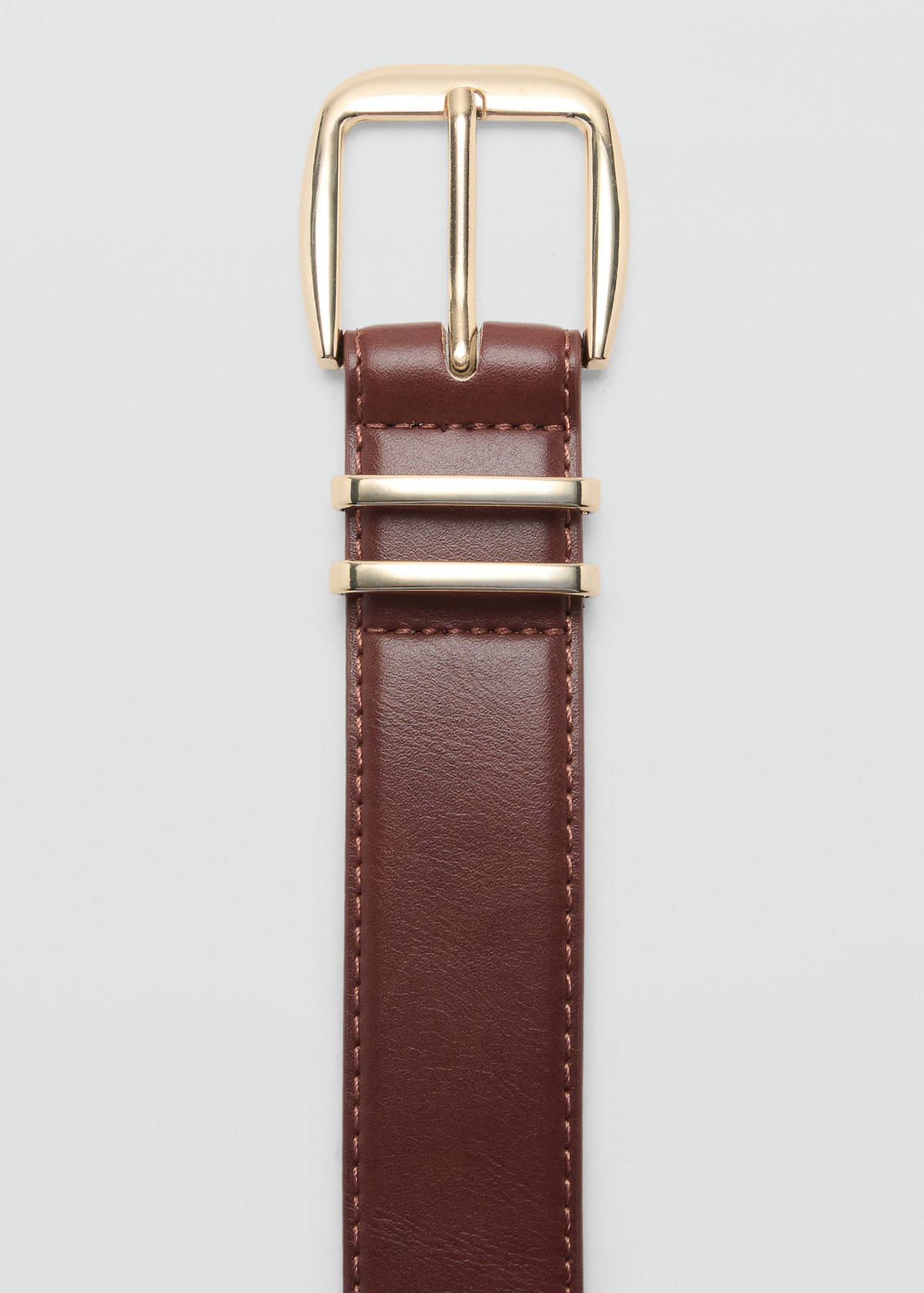 Square buckle belt — Brown