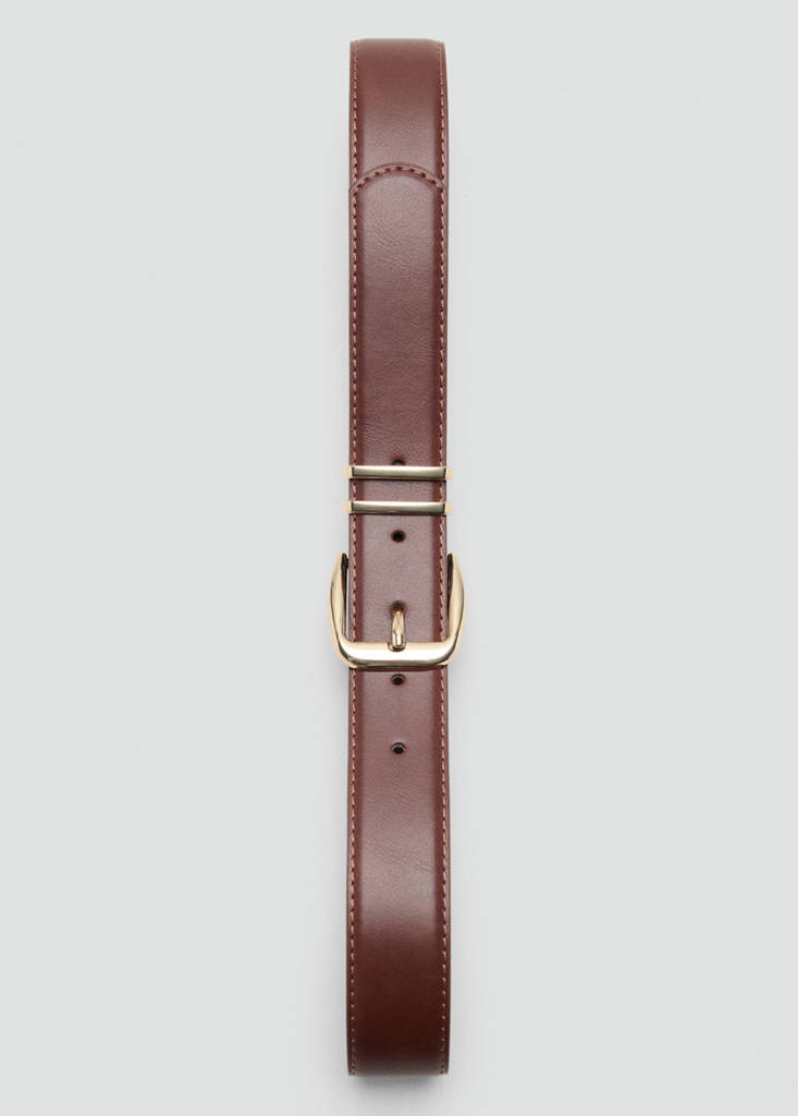 Square buckle belt — Brown