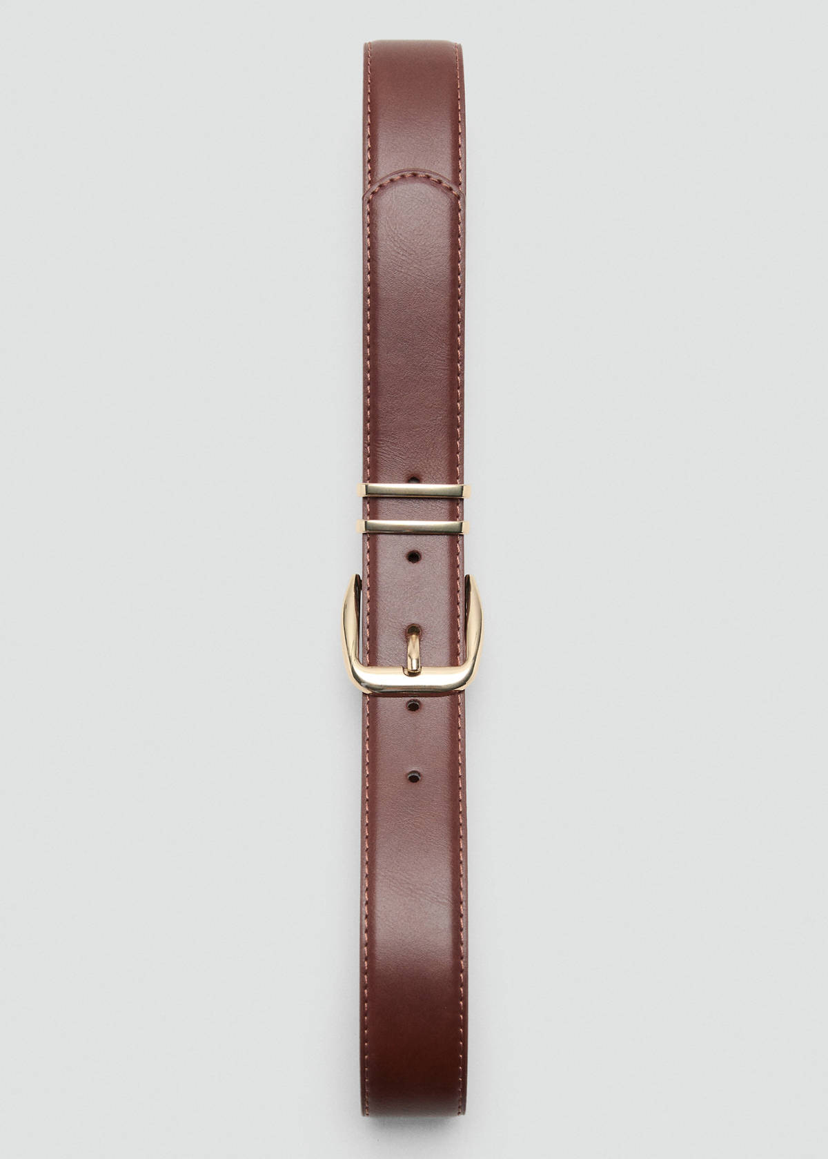 Square buckle belt — Brown