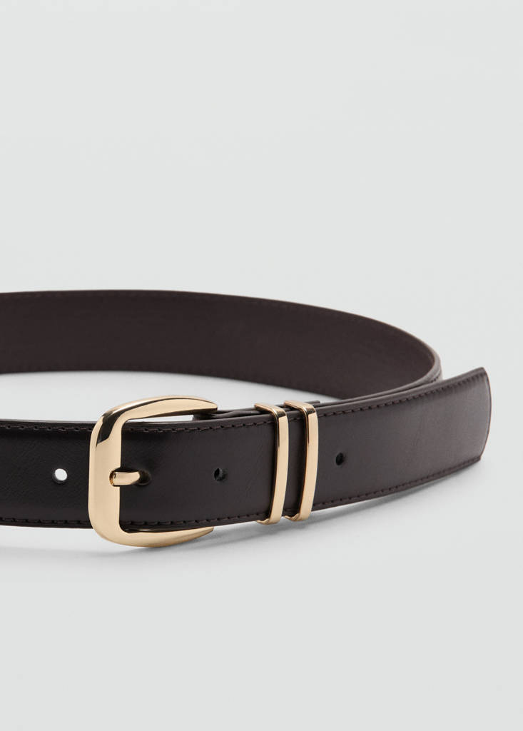 Square buckle belt — Chocolate
