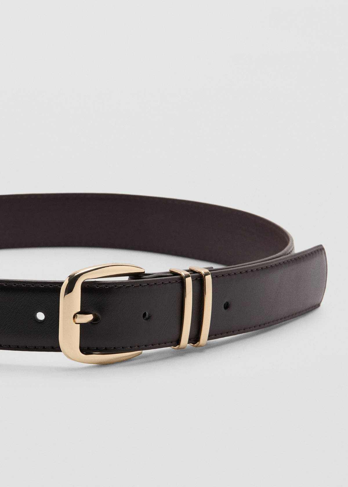 Square buckle belt — Chocolate