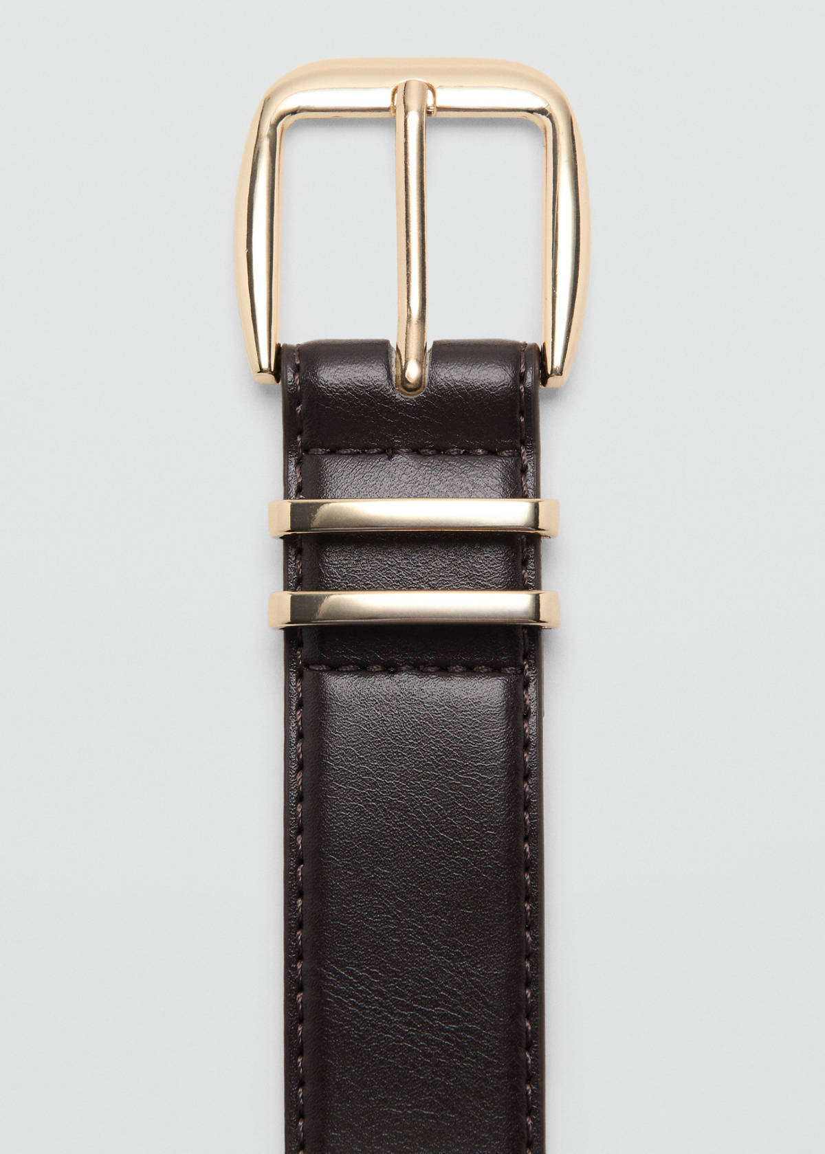 Square buckle belt — Chocolate