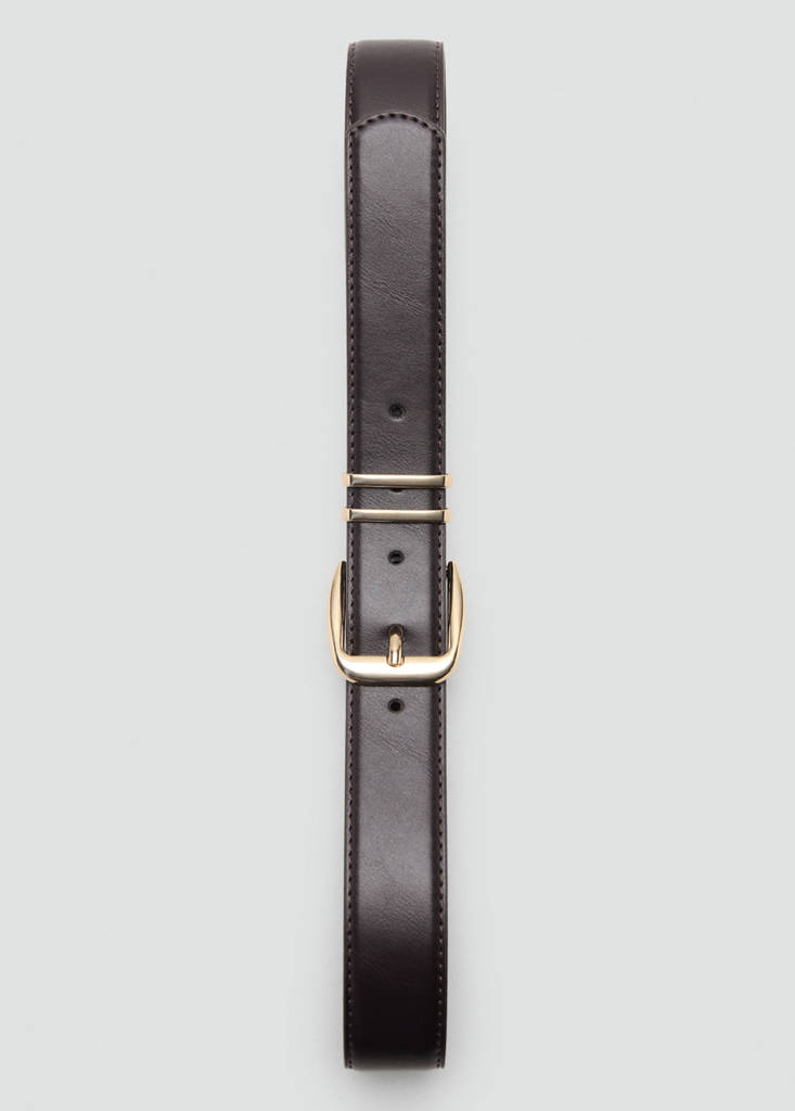 Square buckle belt — Chocolate