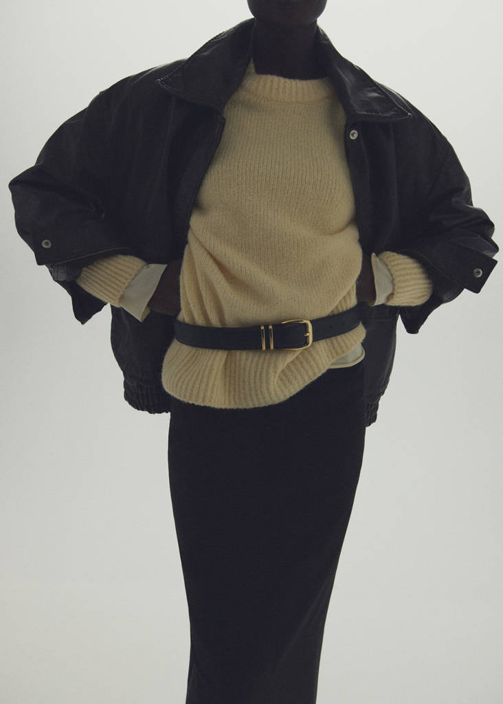 Square buckle belt — Black