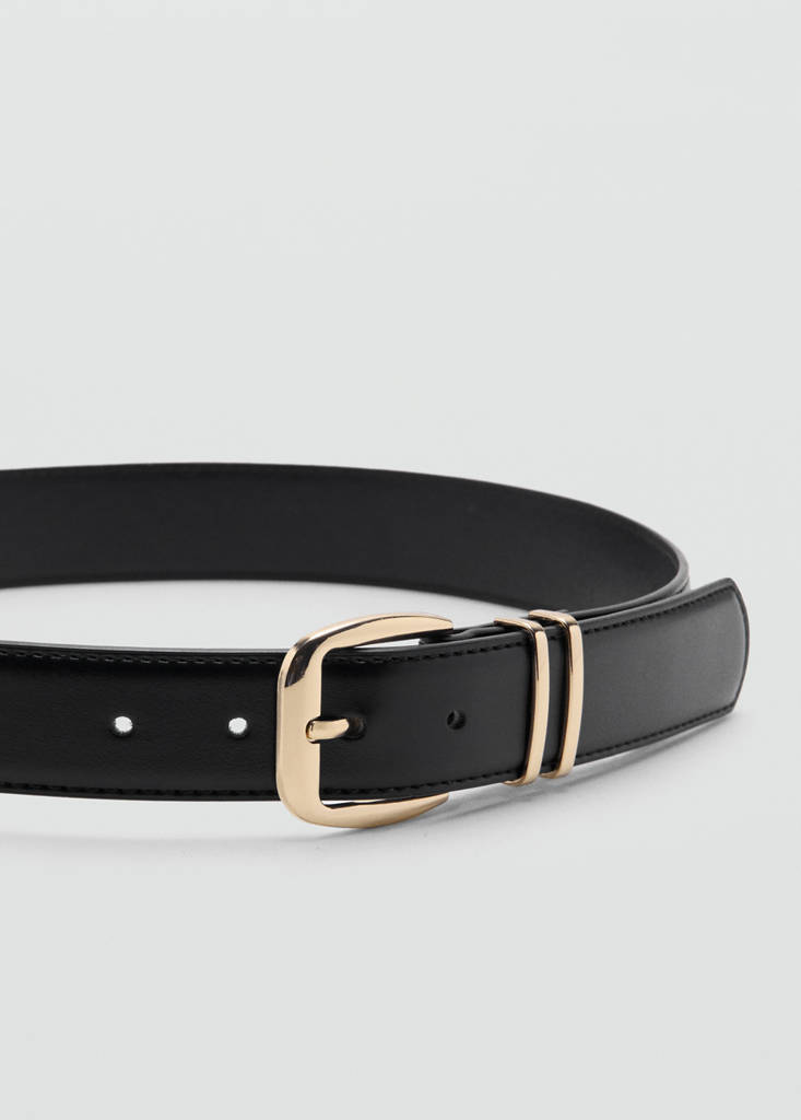 Square buckle belt — Black