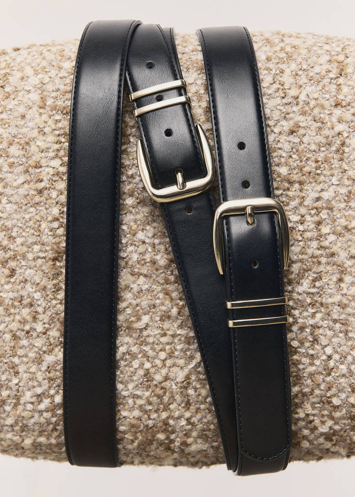 Square buckle belt — Black