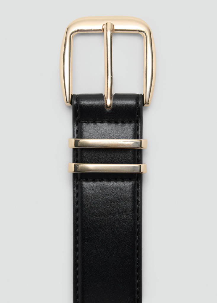 Square buckle belt — Black
