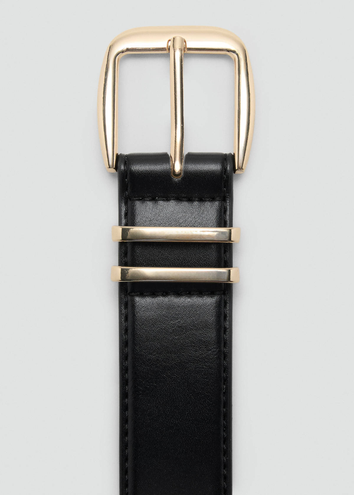 Square buckle belt — Black