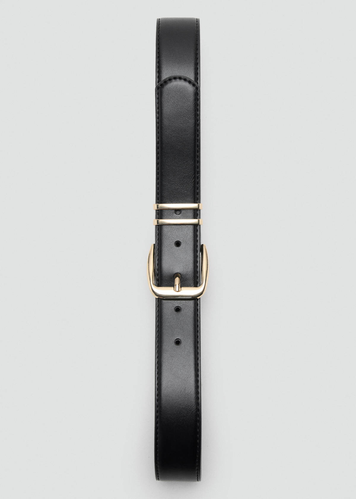 Square buckle belt — Black