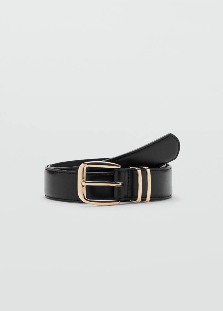 Square buckle belt — Black