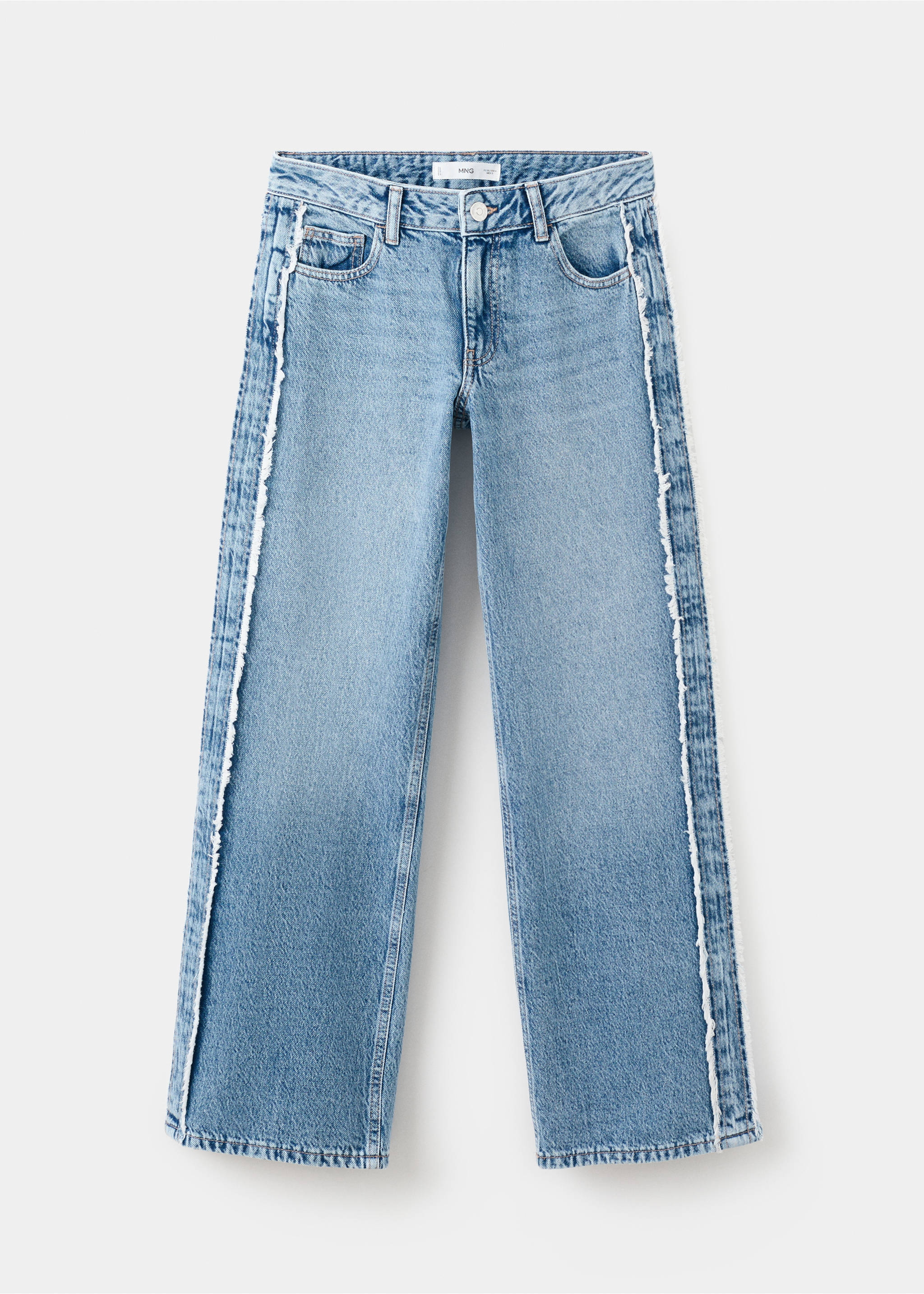 Jeans low waist deshilachados - Artículo sin modelo, Azul medio. Ref: 27021217-00.