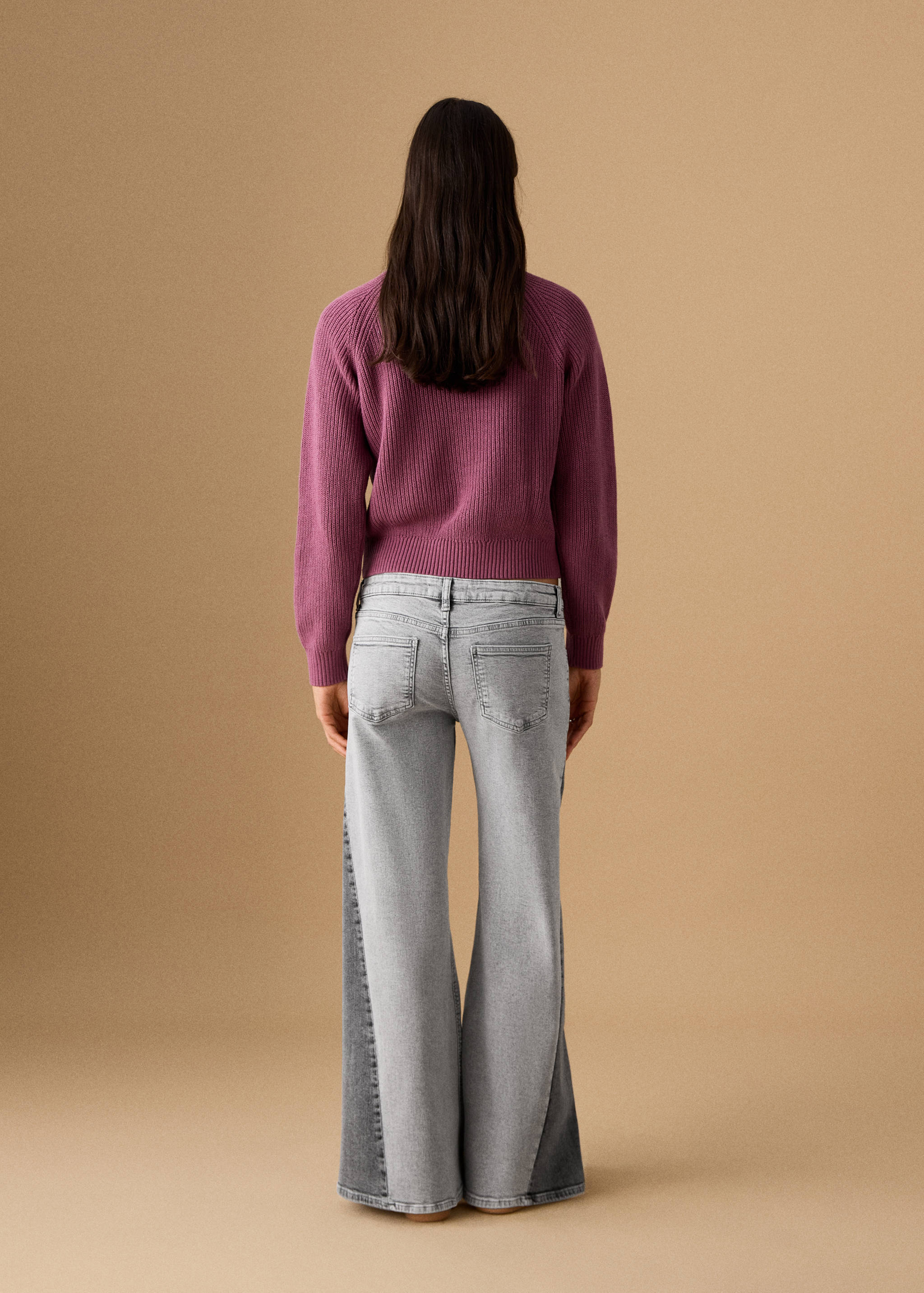 Bicolour wide-leg jeans - Reverse of the article