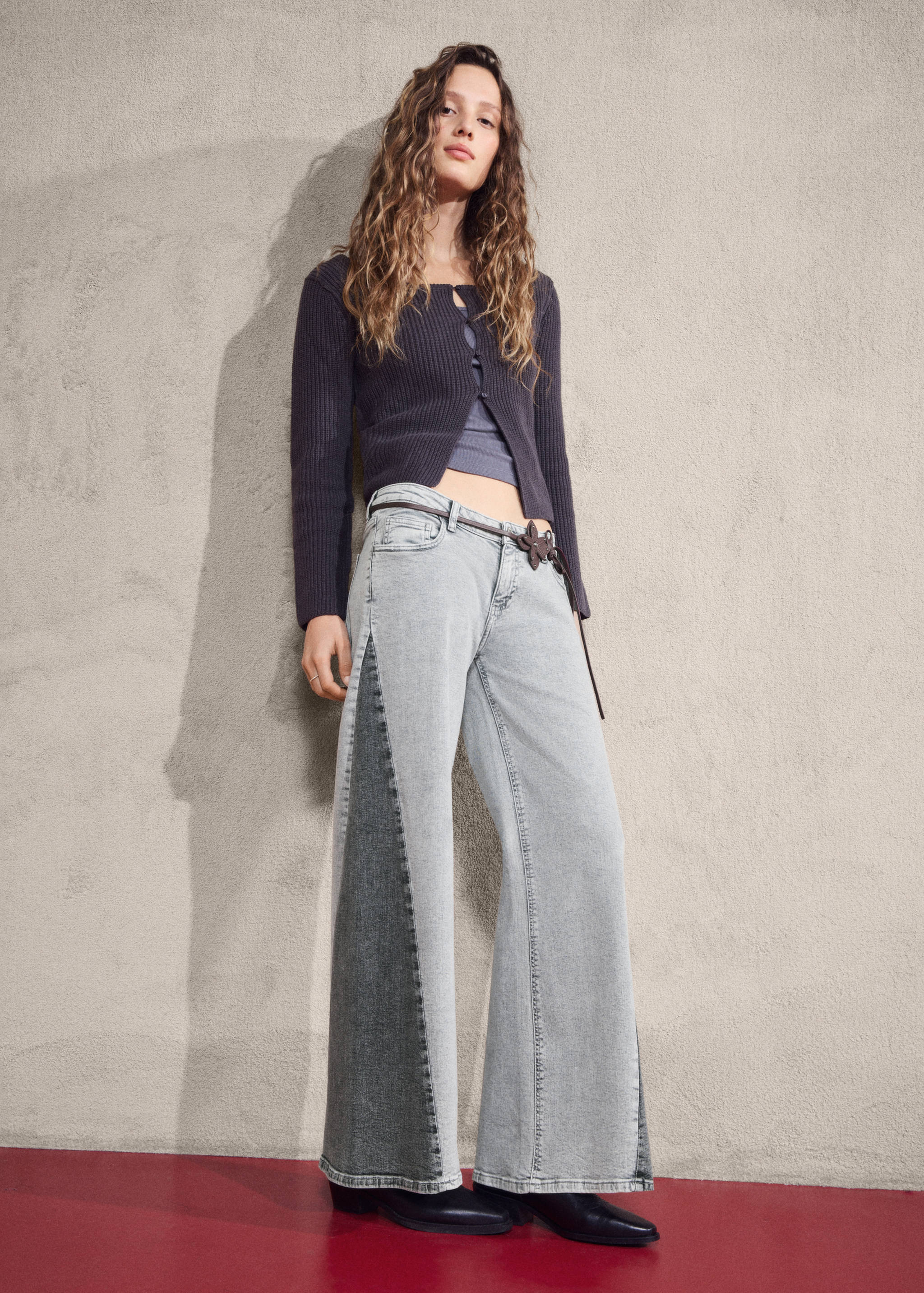 Bicolour wide-leg jeans - Details of the article 6