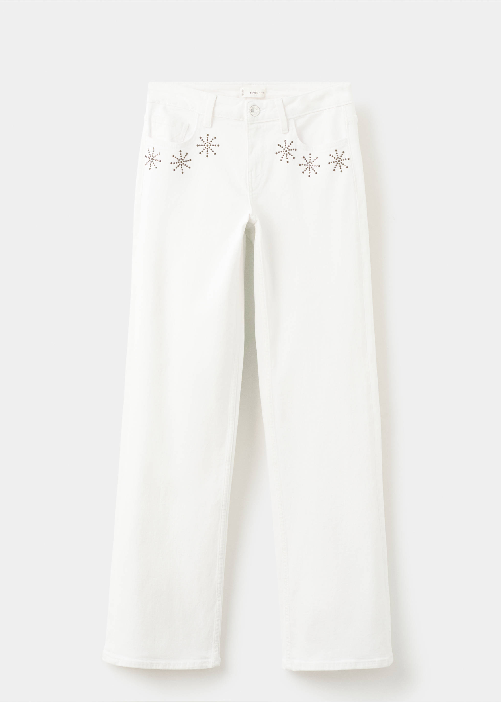 Jeans straight tachas - Artículo sin modelo, Blanco roto. Ref: 27021220-00.