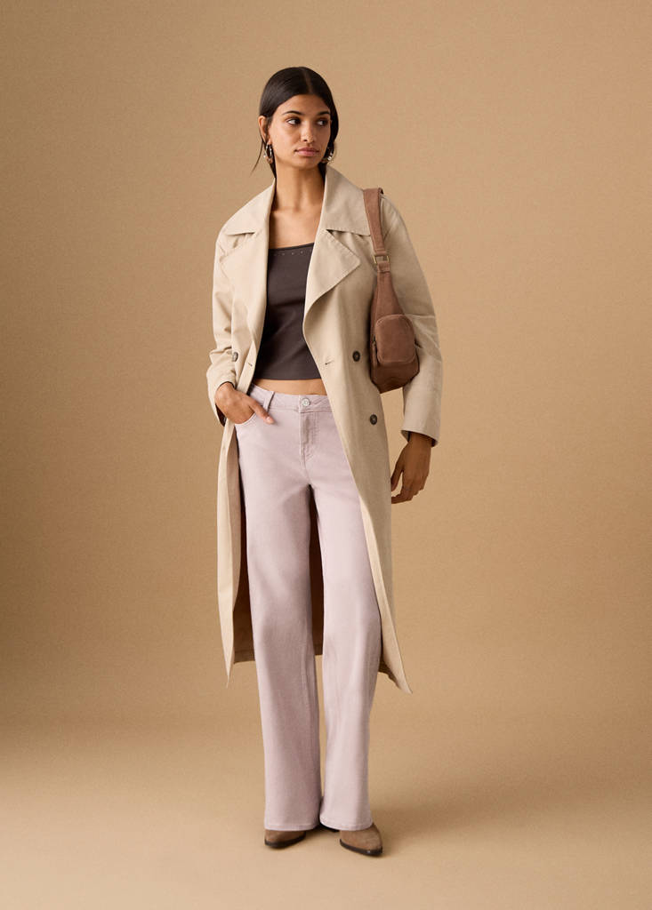 Low-waist studded jeans — Pale Pink