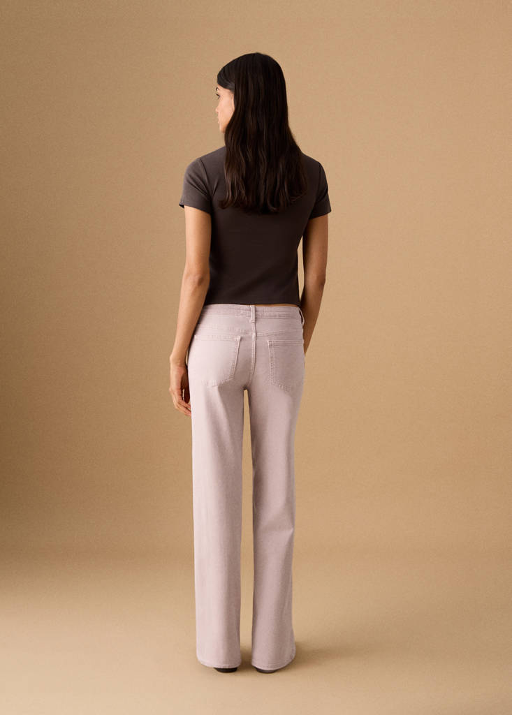 Low-waist studded jeans — Pale Pink