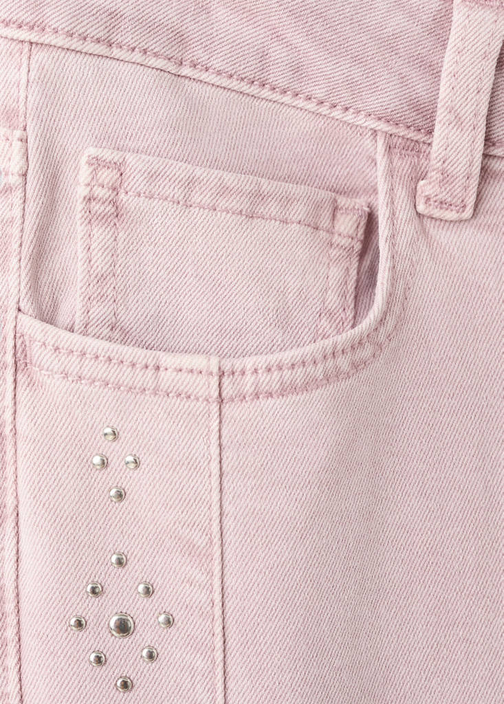 Low-waist studded jeans — Pale Pink