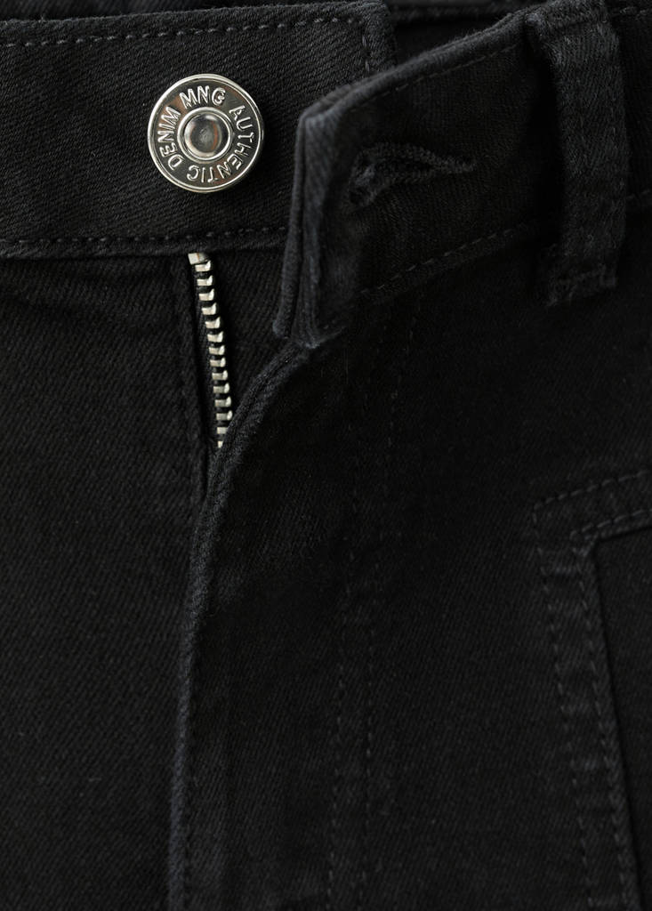 Wide-leg jeans with seam detail — Black denim