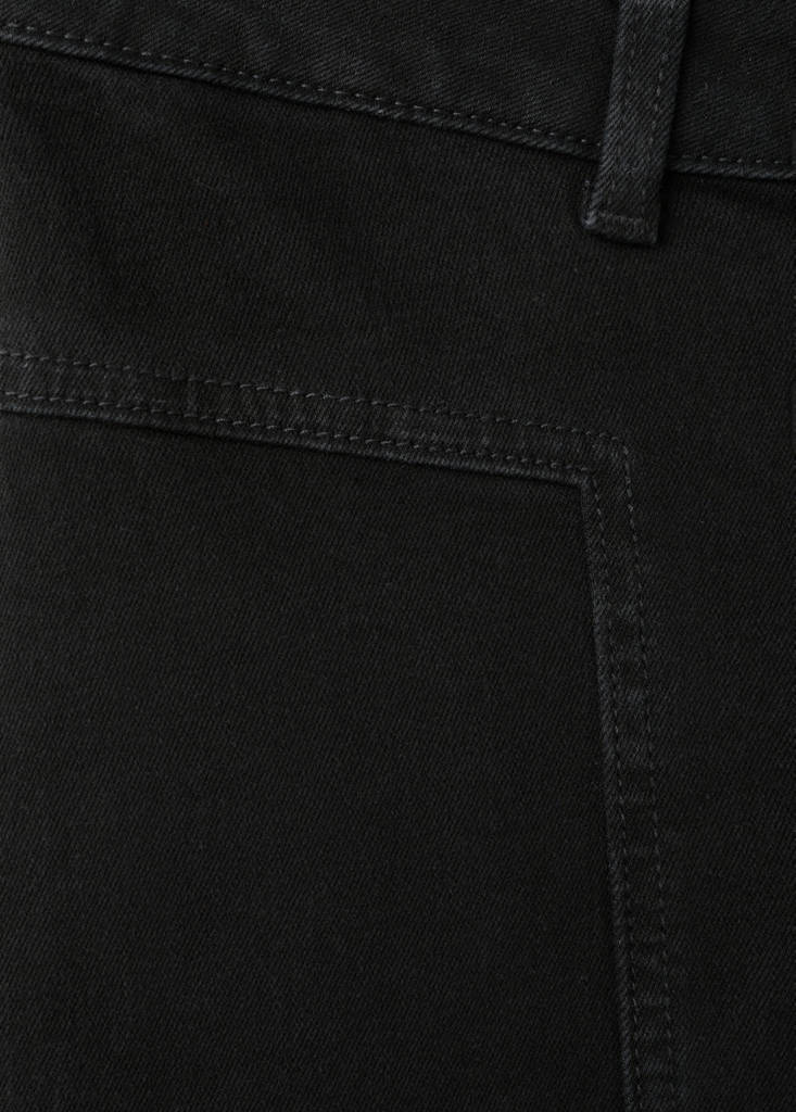 Wide-leg jeans with seam detail — Black denim