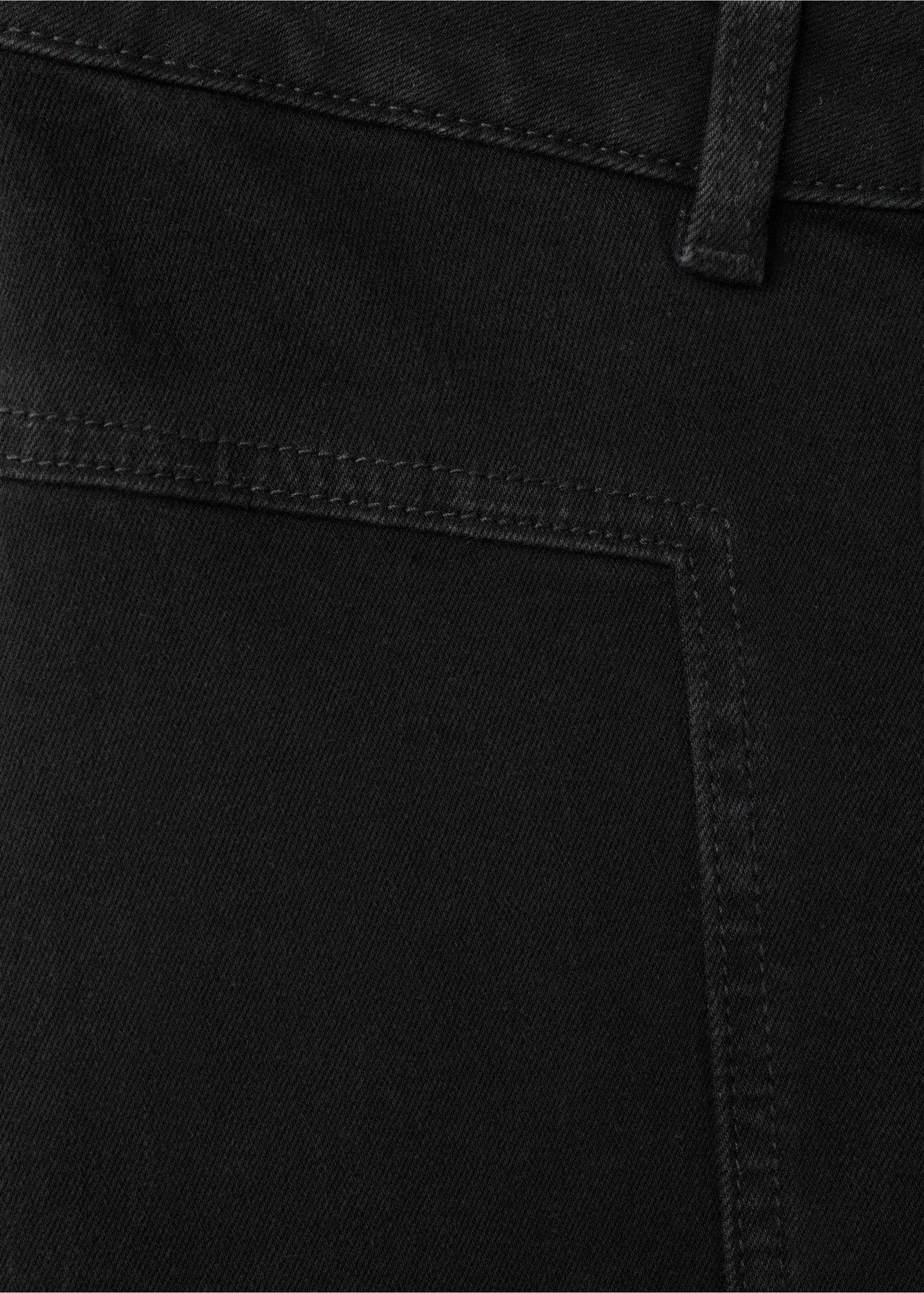 Wide-leg jeans with seam detail - Details of the article 0, Black denim. Ref: 27021222-00.