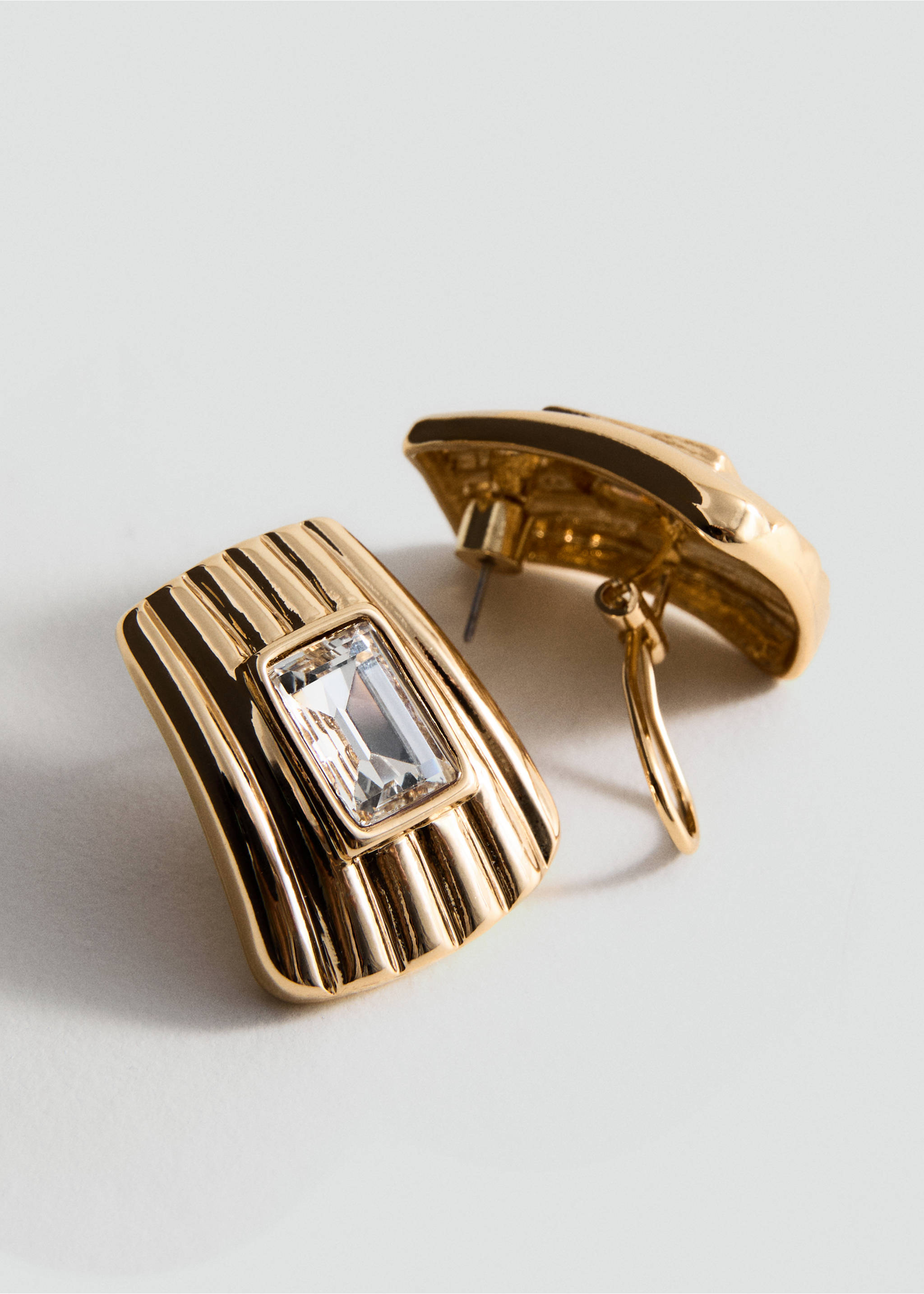 Pendientes combinados relieve - Plano medio, Oro. Ref: 27021227-00.