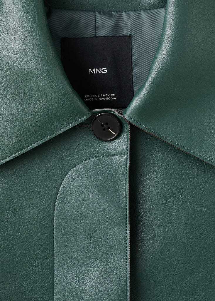 Faux-leather jacket with pockets — Green