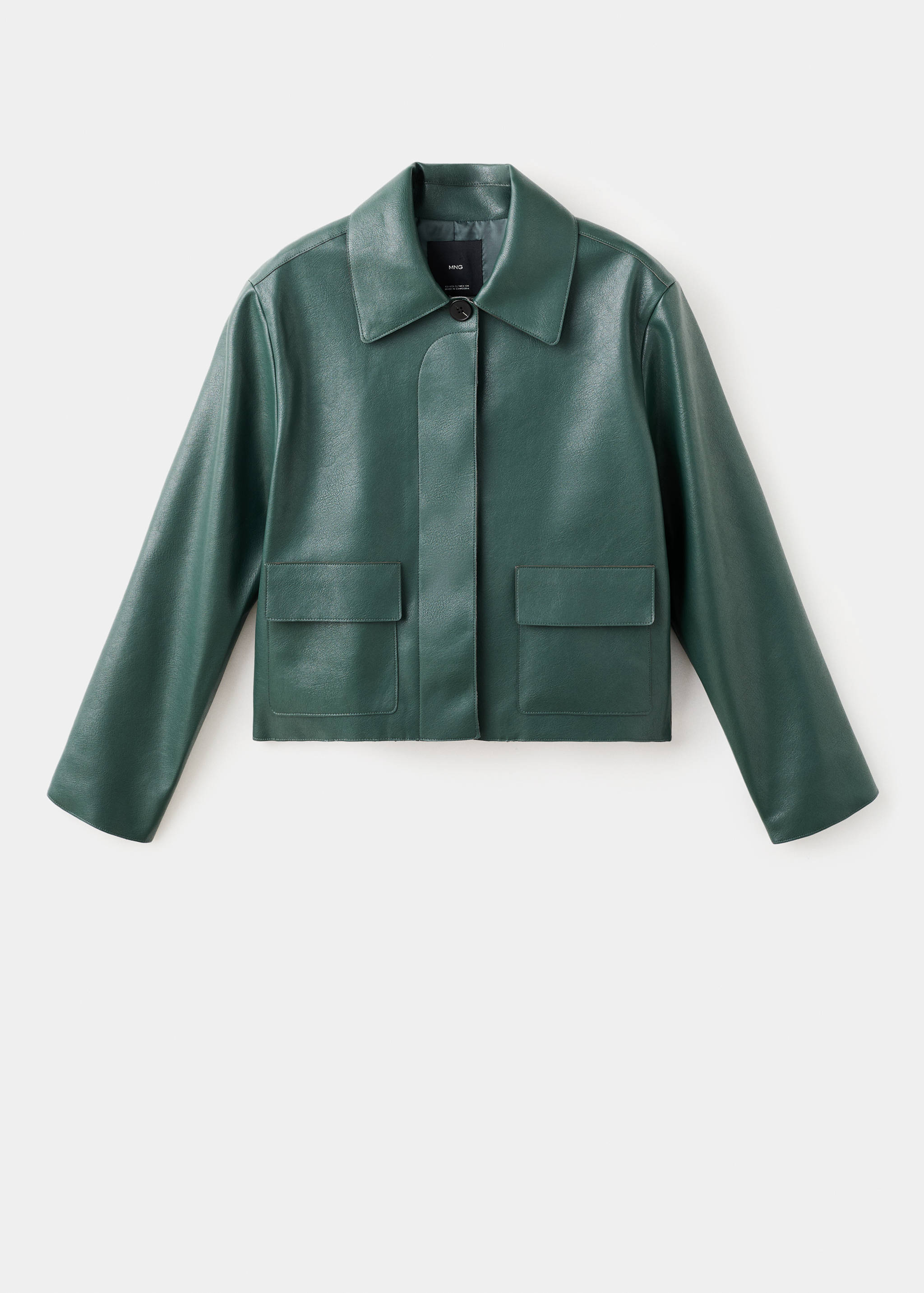 Chaqueta efecto piel bolsillos - Artículo sin modelo