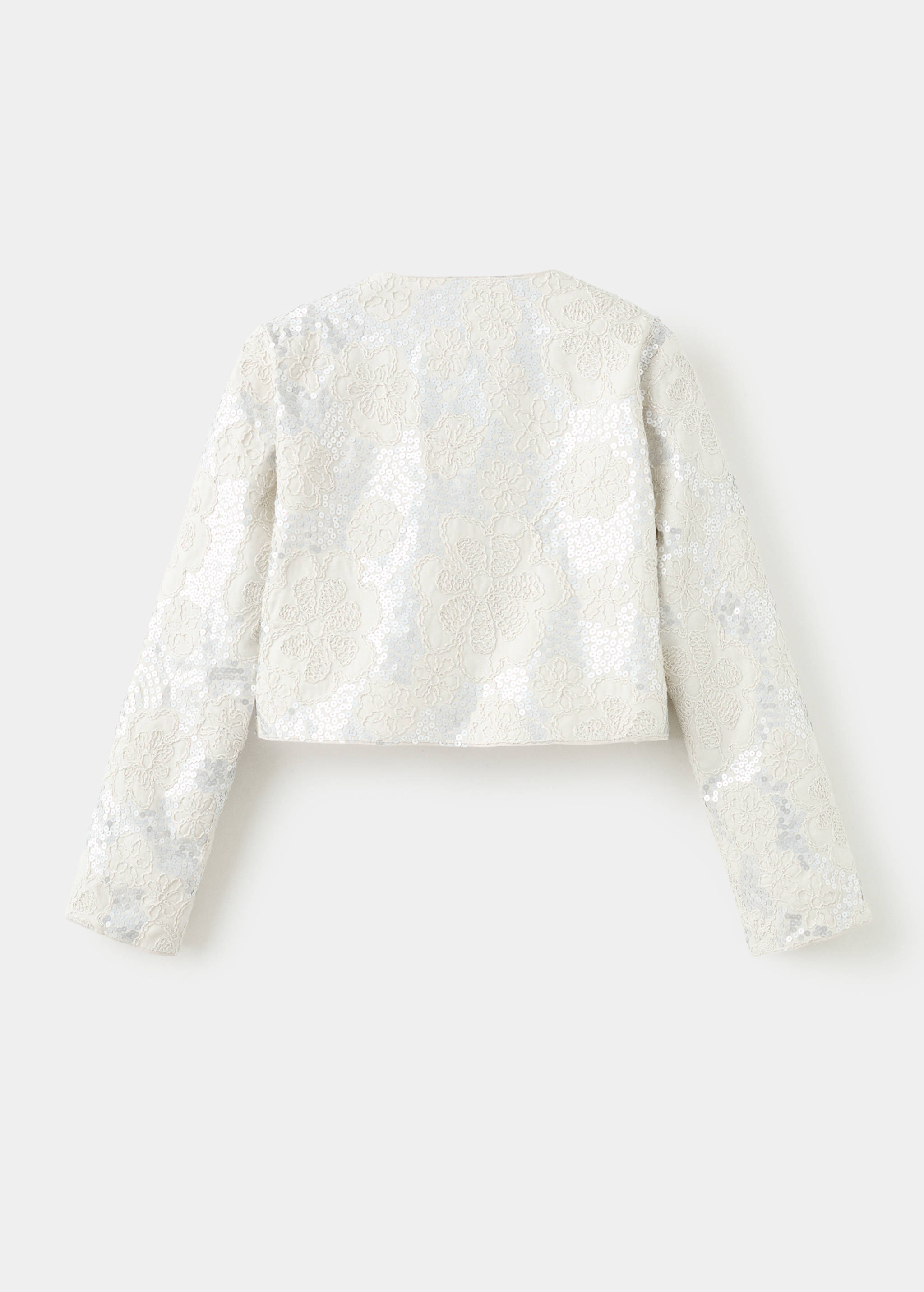 Embroidered linen jacket with sequins - Reverse of the article