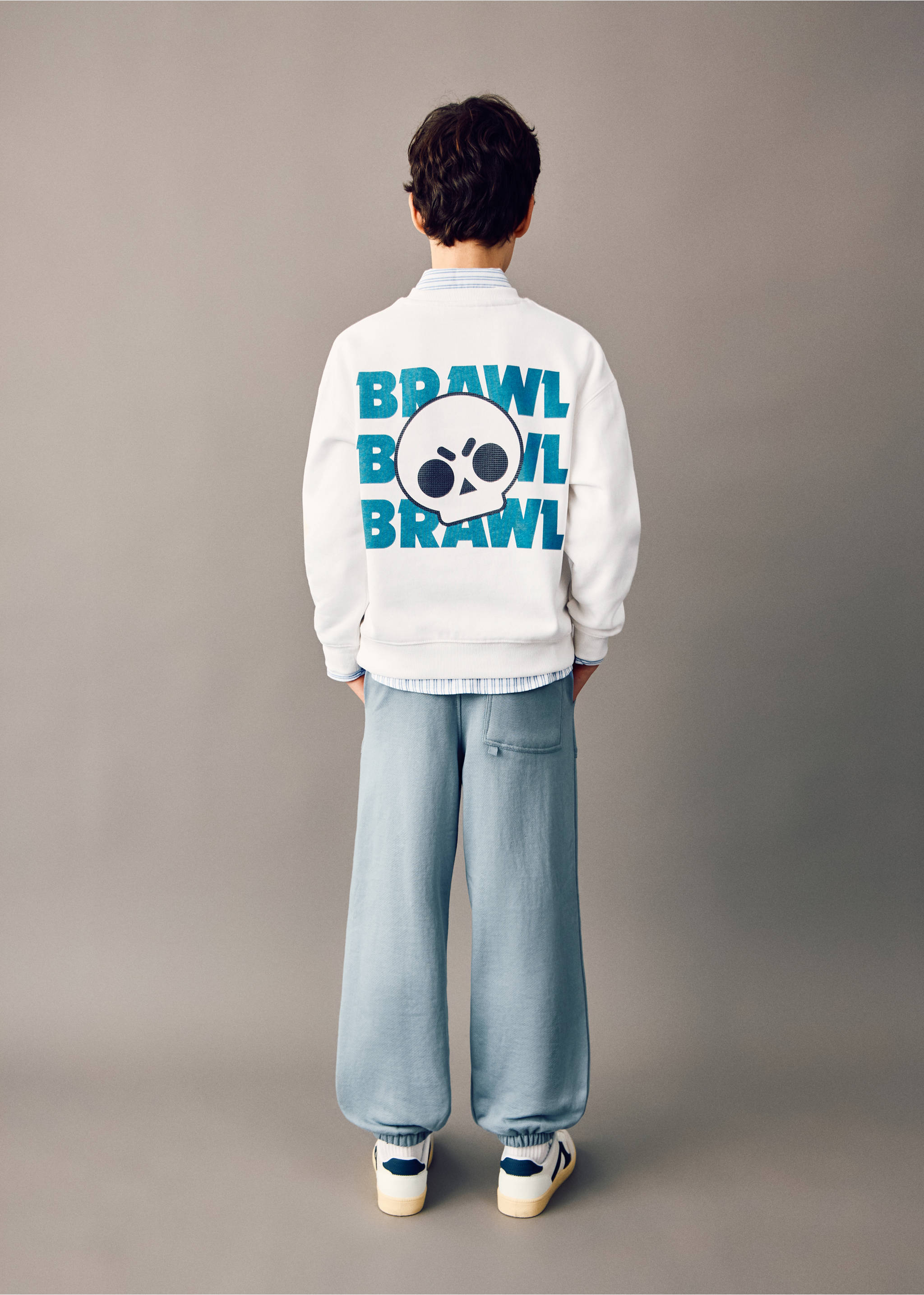 Pantalones jogger algodón - Plano medio, Azul. Ref: 27021231-00.