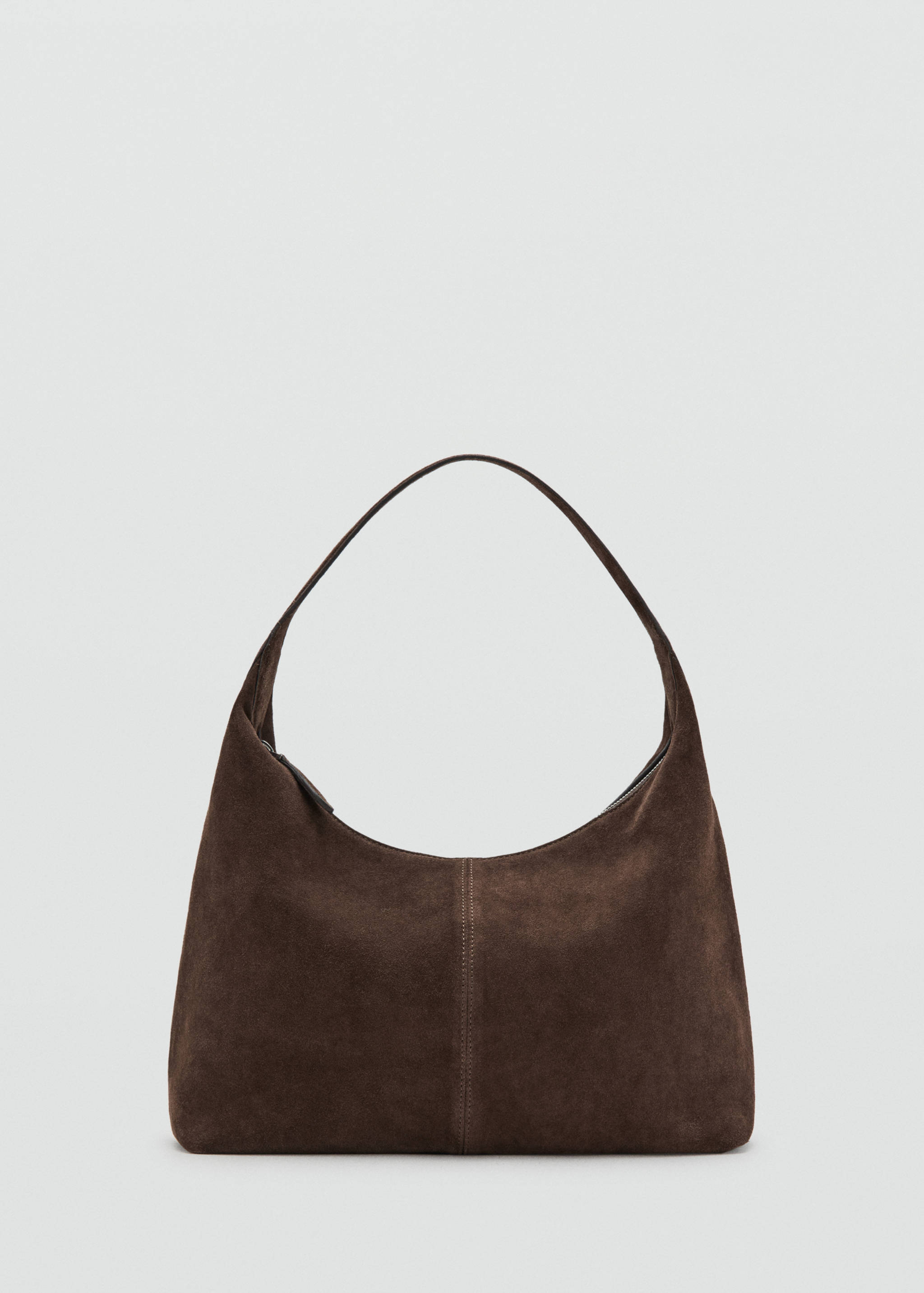 Suede shoulder bag with stitching - Article without model