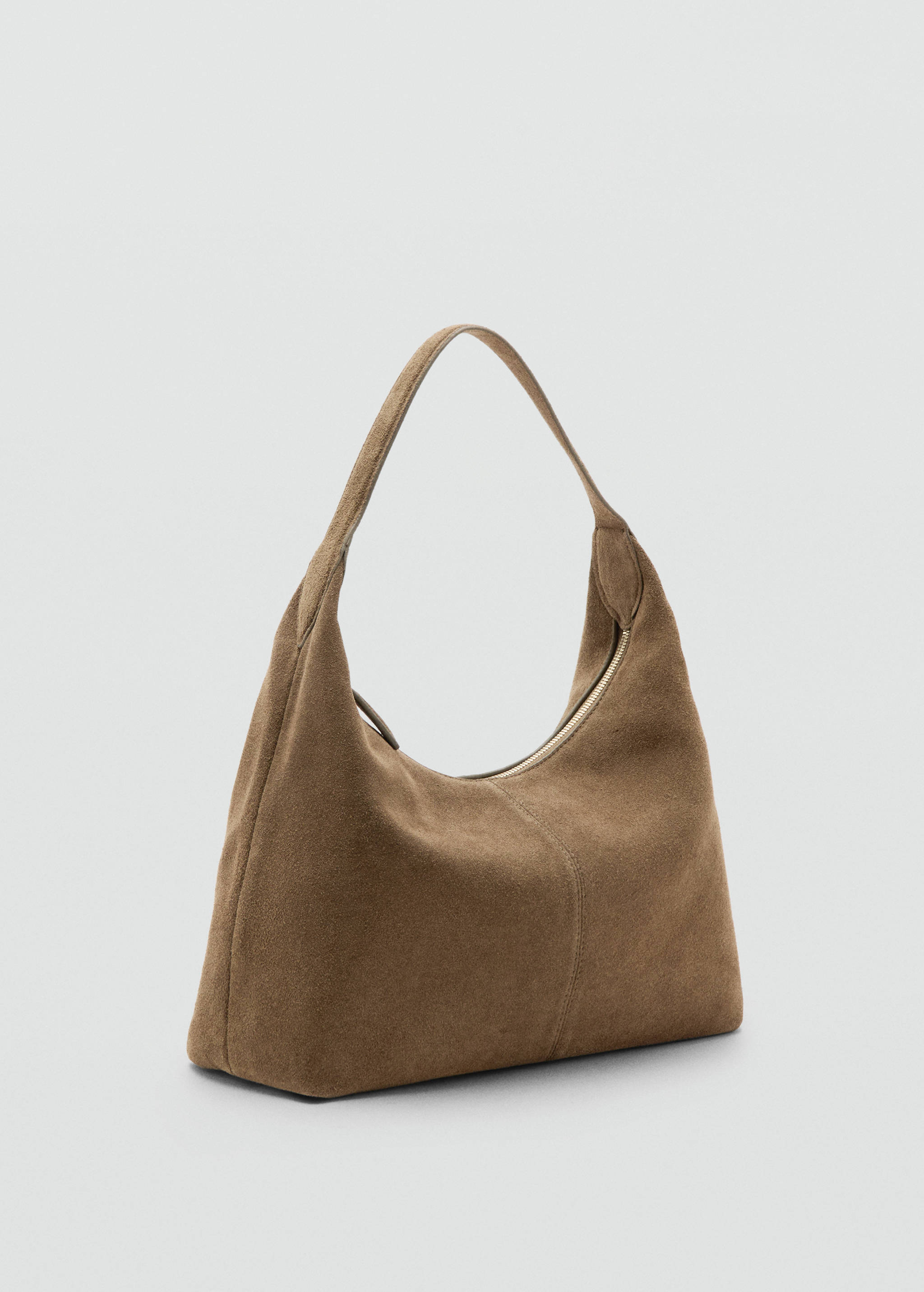 Τσάντα ώμου από σουέντ με ραφές - Μεσαίο πλάνο