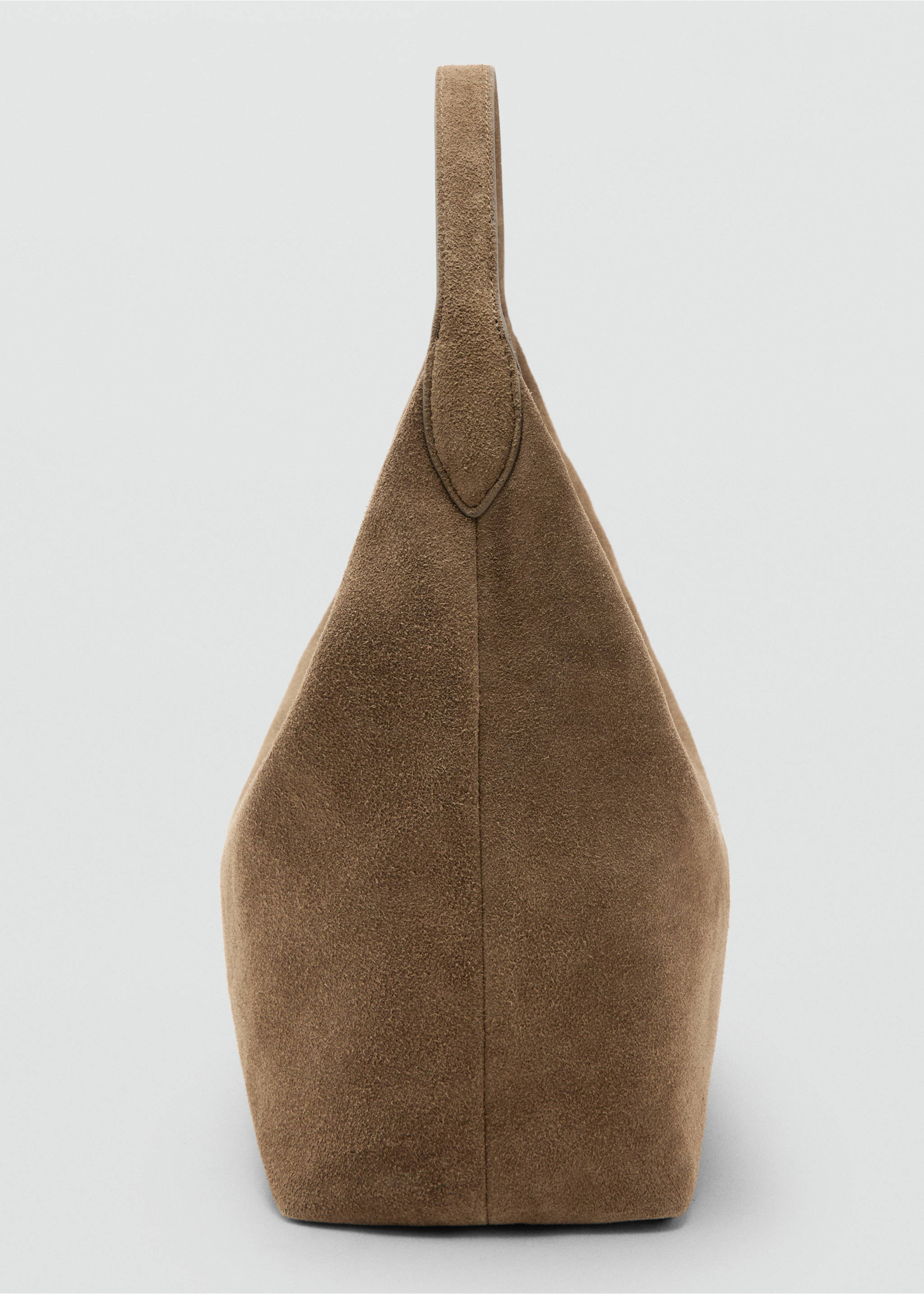 Sac porté épaule en daim surpiqûre - Détail de l'article 1, Marron moyen. Ref: 27021233-00.