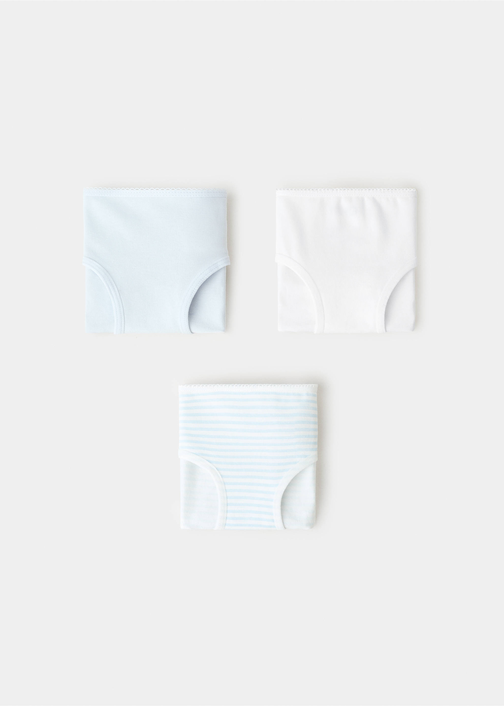 Pack 3 braguitas algodón - Artículo sin modelo, Azul celeste. Ref: 27021235-00.