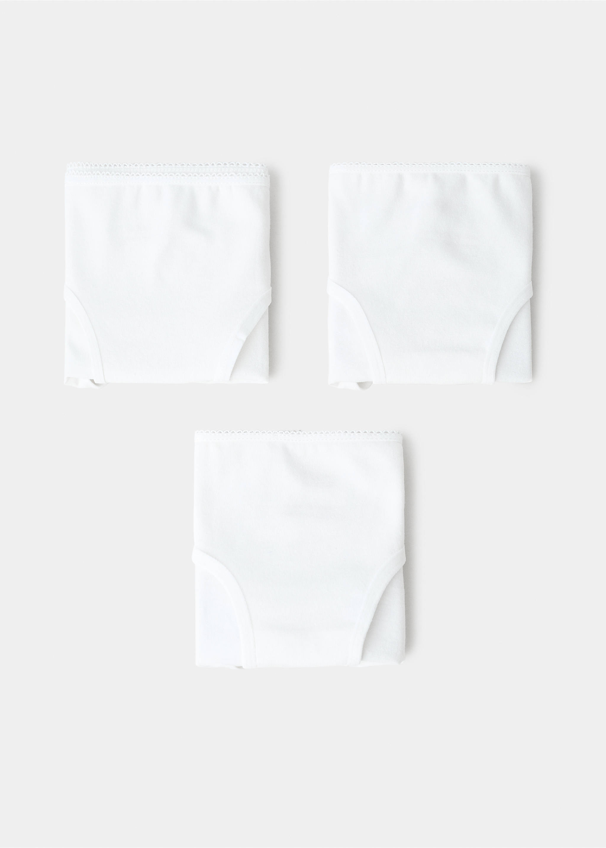 3 pack cotton panties - Article without model, Off White. Ref: 27021236-00.