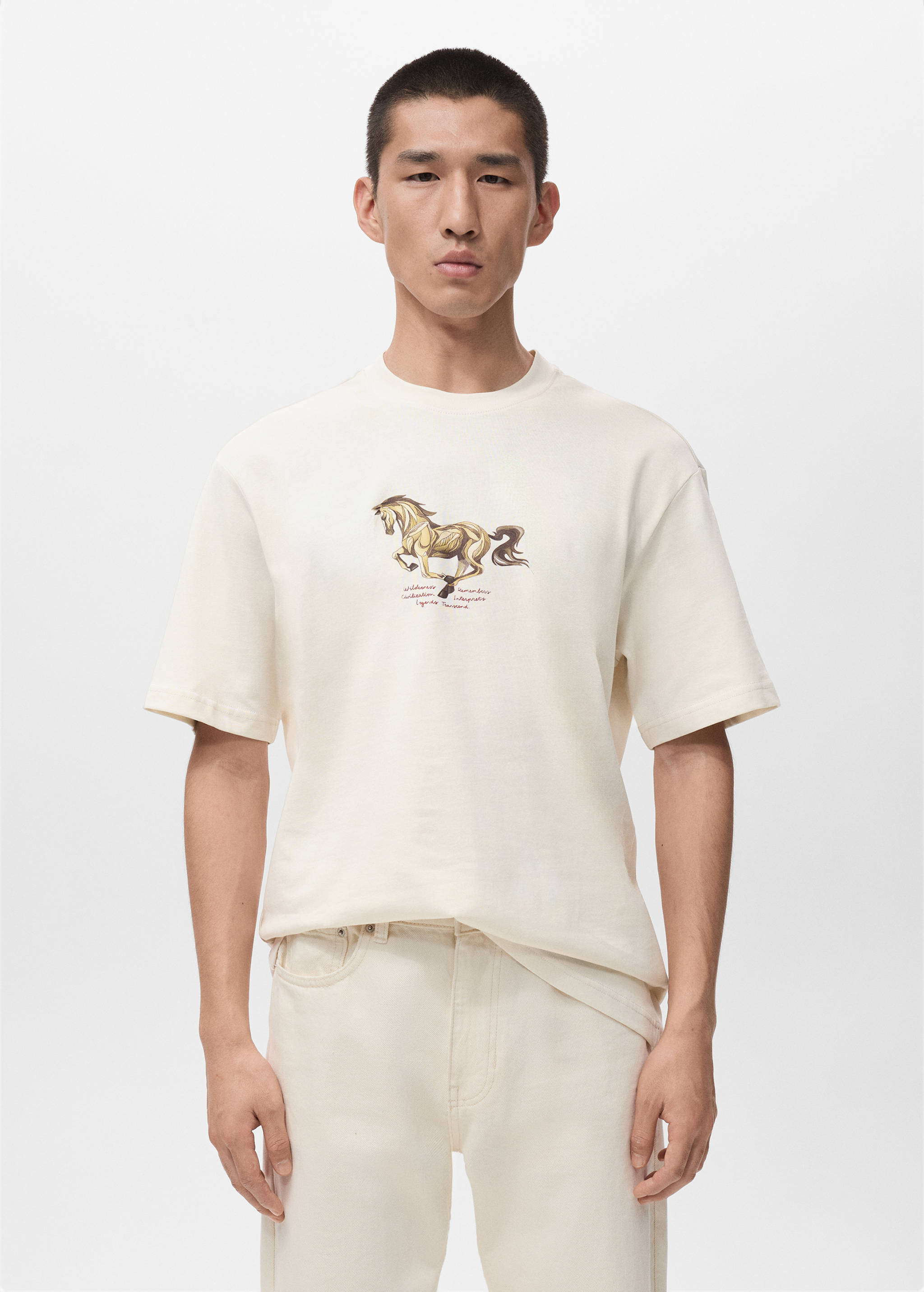 Футболка 100% хлопок с принтом - Средний план