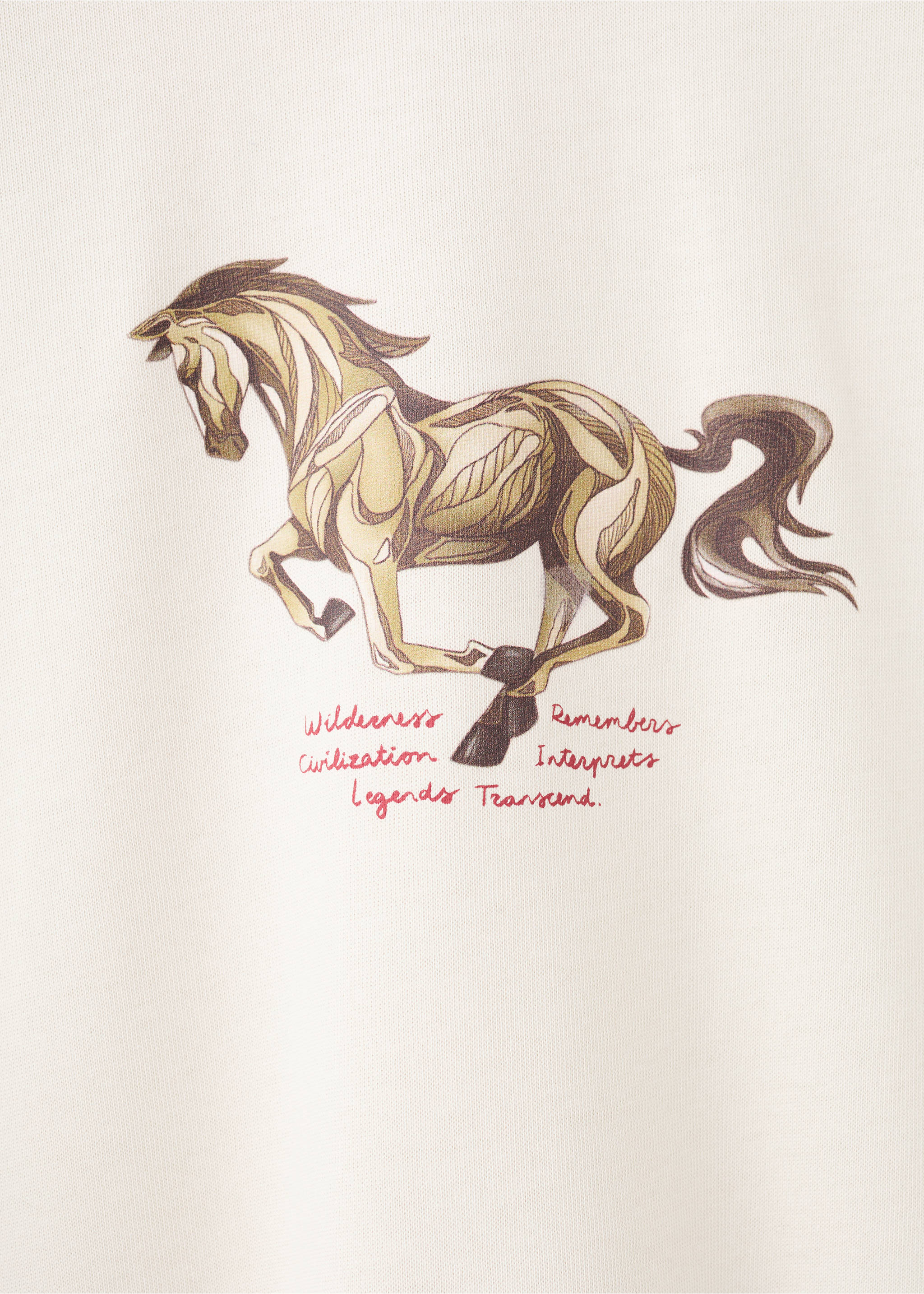 Футболка 100% хлопок с принтом - Деталь изделия 8, Экрю. Ref: 27021240-00.