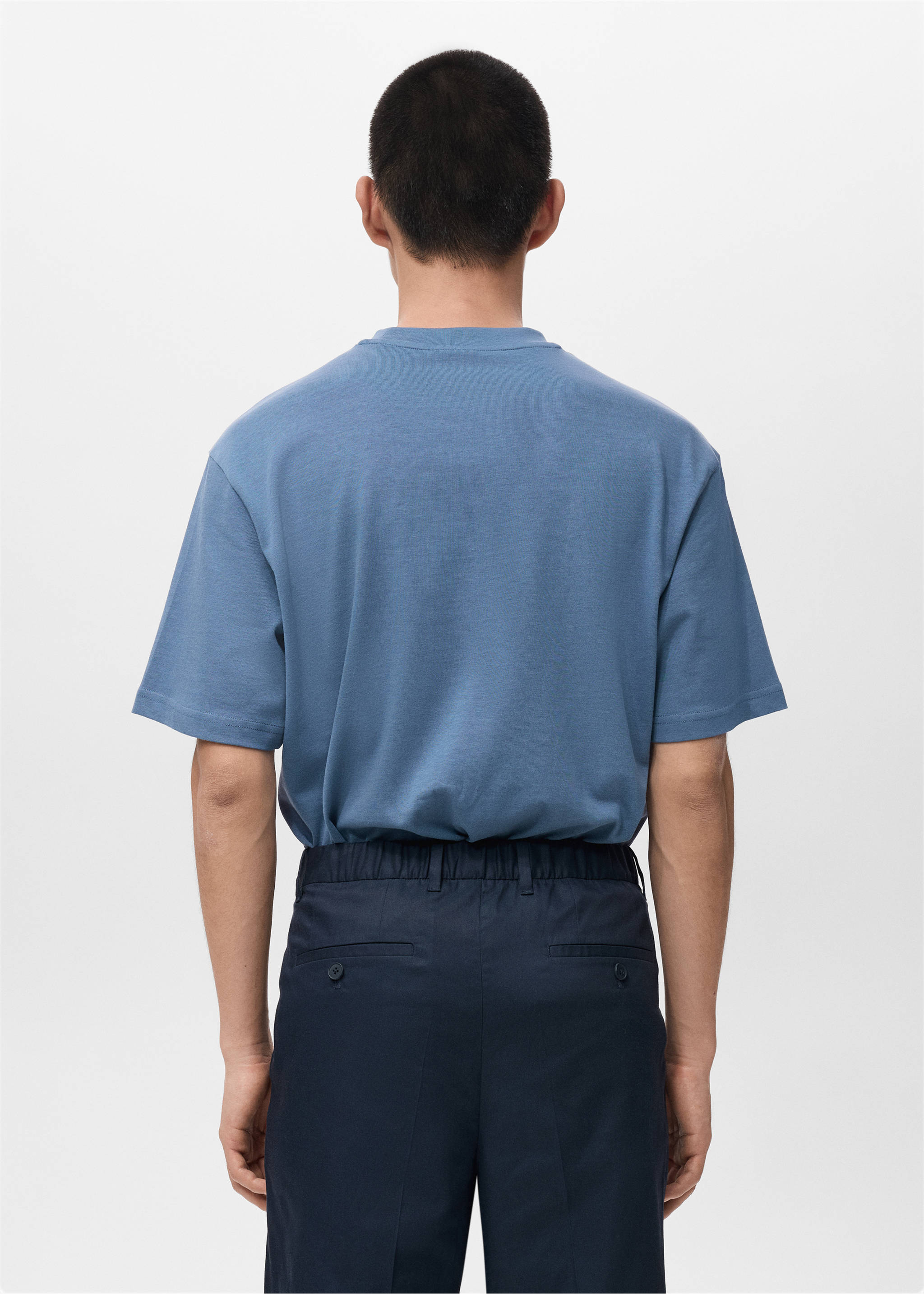 Camiseta 100% algodón texto - Reverso del artículo, Azul celeste. Ref: 27021241-00.