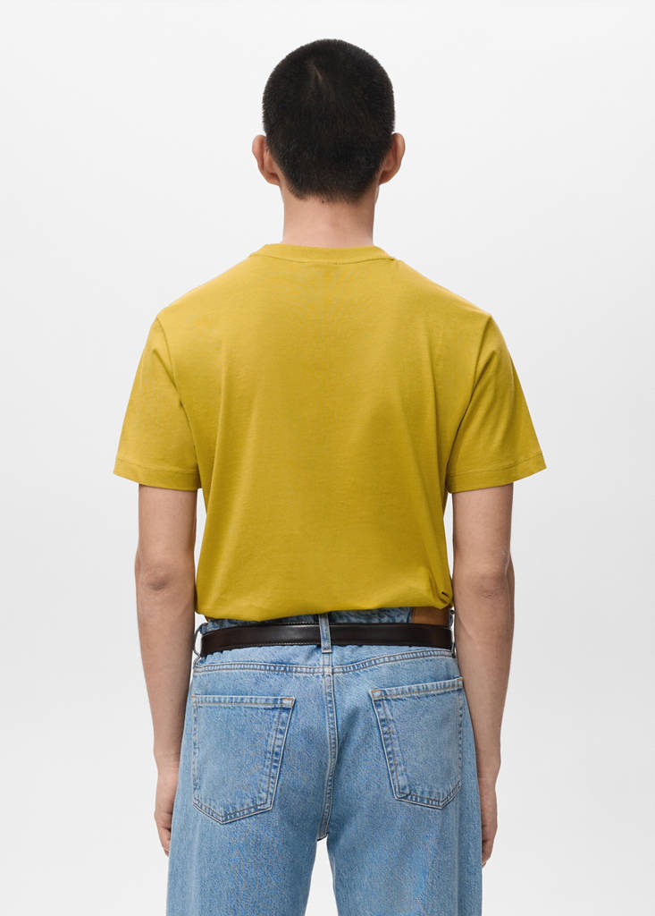 Slim-fit short-sleeved t-shirt — Mustard