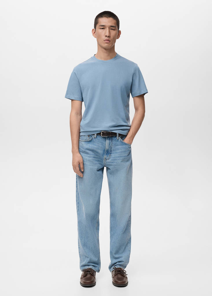 Slim-fit short-sleeved t-shirt — Sky Blue