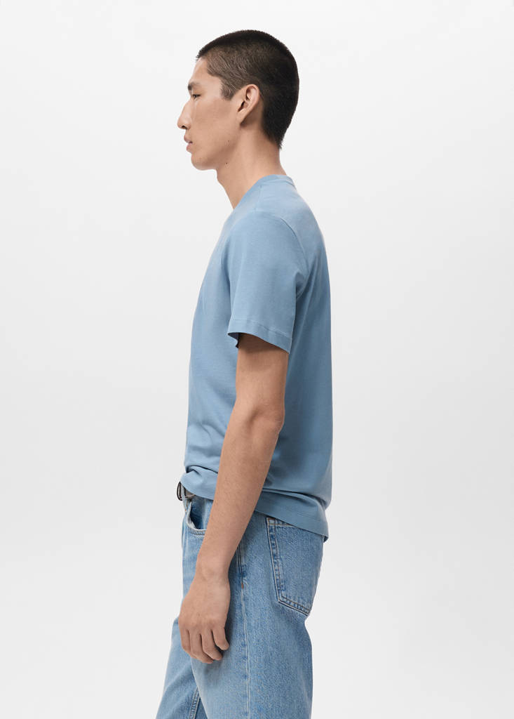Slim-fit short-sleeved t-shirt — Sky Blue