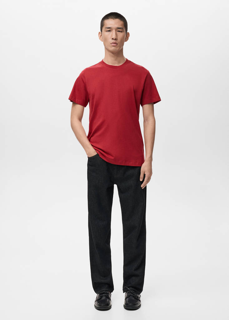 Slim-fit short-sleeved t-shirt — Red
