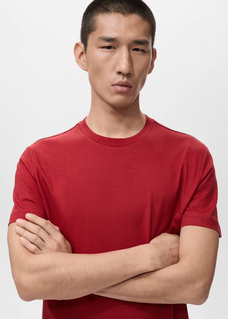 Slim-fit short-sleeved t-shirt — Red