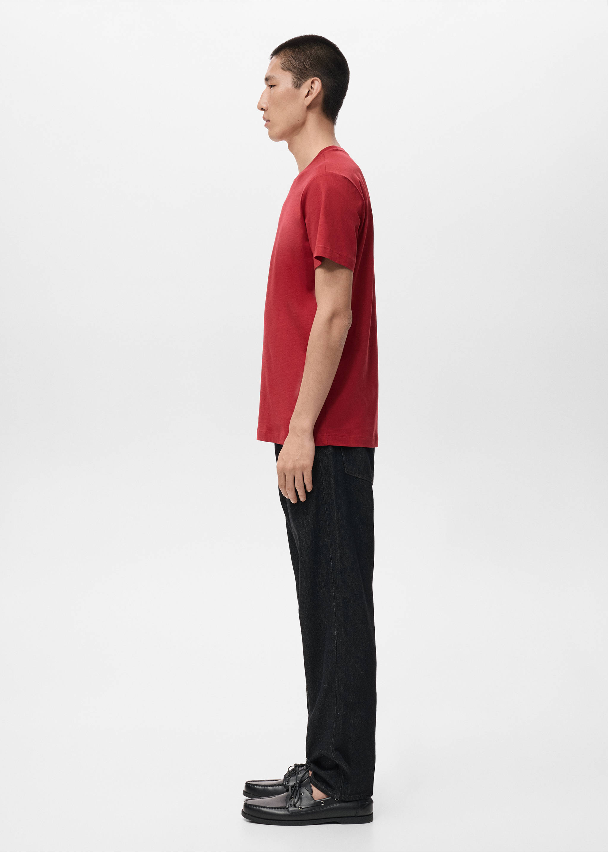 Camiseta slim fit manga corta - Detalle del artículo 2, Rojo. Ref: 27021243-00.
