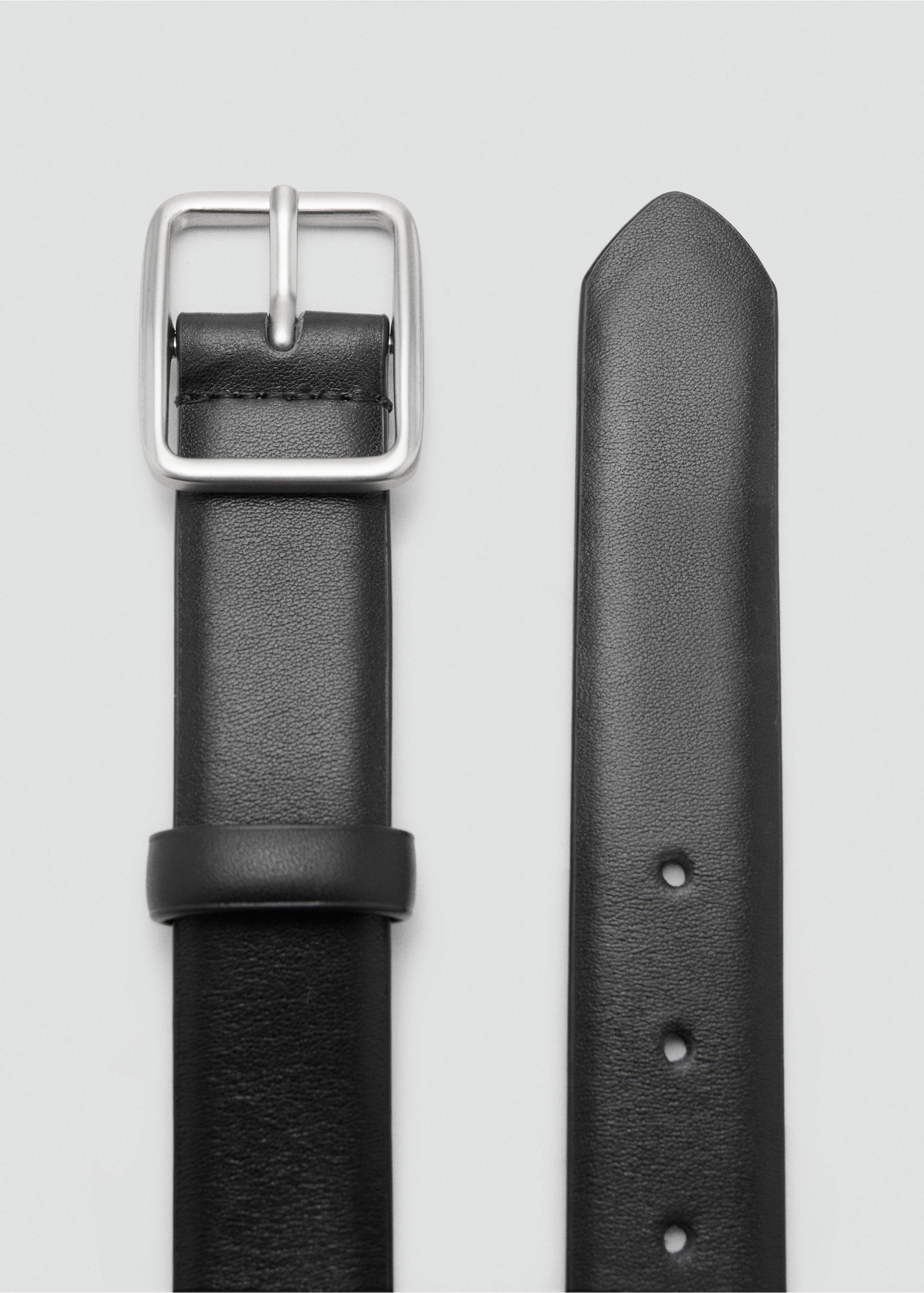 Cinturón 100% piel - Plano medio, Negro. Ref: 27021255-00.