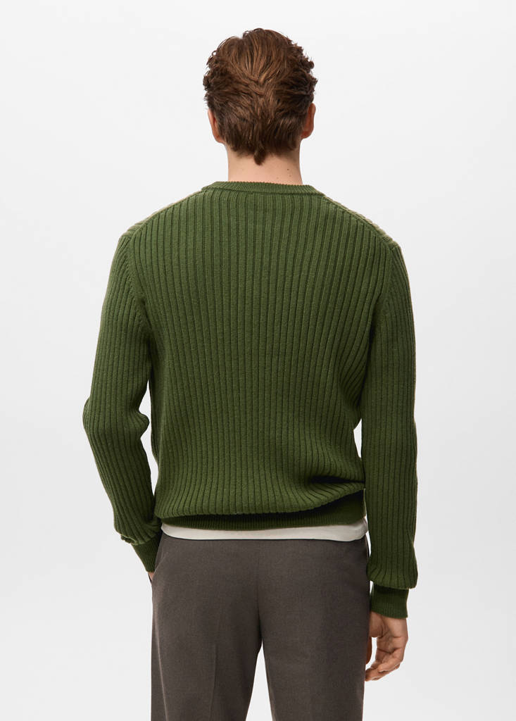 Ribbed wool-blend sweater — Green
