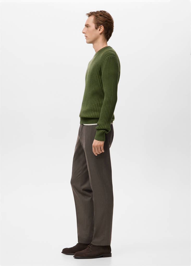Ribbed wool-blend sweater — Green