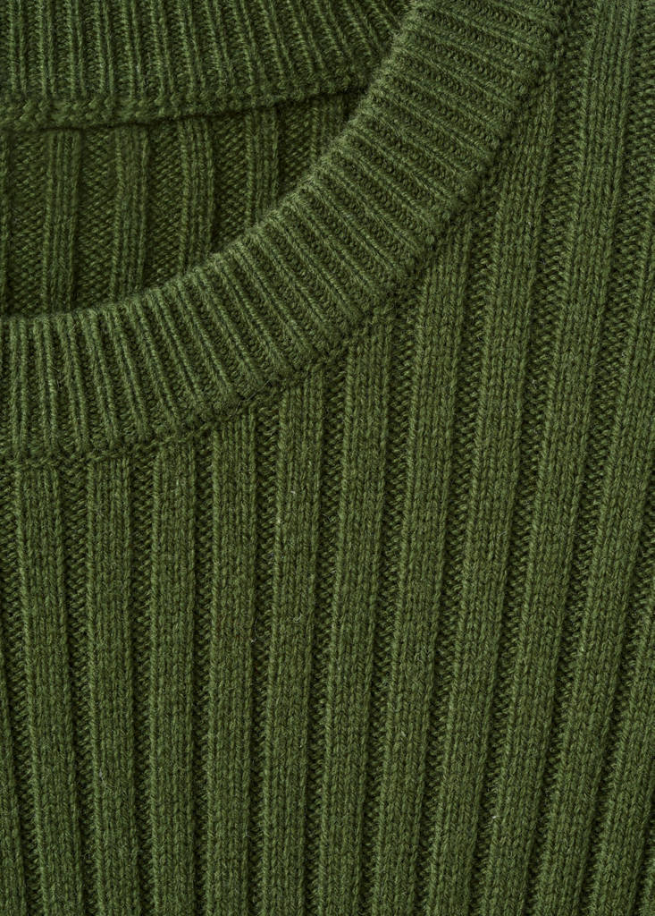 Ribbed wool-blend sweater — Green