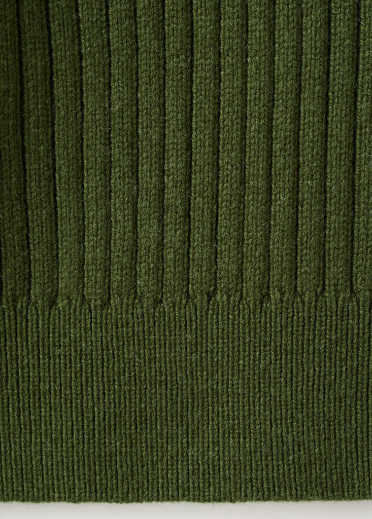 Ribbed wool-blend sweater — Green